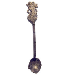 VTG 800 Silver Indonesian Yogya Salt Spoon with Wayang Figure Handle 3”